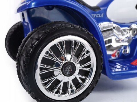 Motorek Chopper na Akumulator Silnik 25W Aku 6V Dżwięki Światła Niebieski