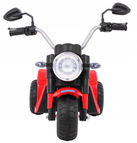 Motorek Skuter Chopper Ekoskóra 1 Silnik 6V Dźwięki Światło Czerwony Motorek Skuter Chopper Ekoskóra 1 Silnik 6V Dźwięki Światło Czerwony