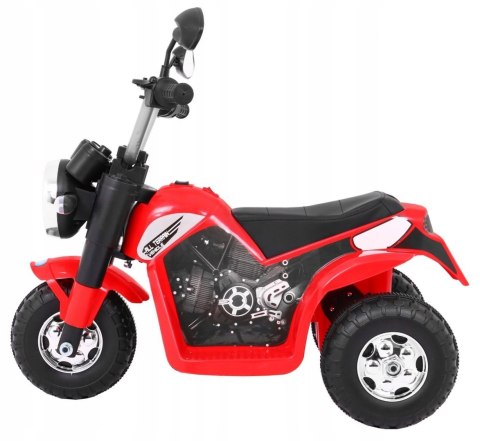 Motorek Skuter Chopper Ekoskóra 1 Silnik 6V Dźwięki Światło Czerwony Motorek Skuter Chopper Ekoskóra 1 Silnik 6V Dźwięki Światło Czerwony