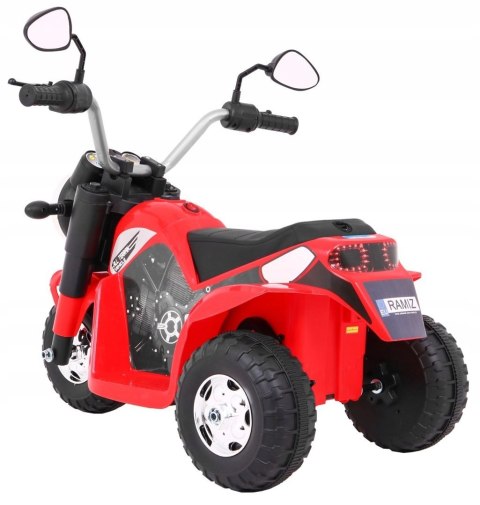 Motorek Skuter Chopper Ekoskóra 1 Silnik 6V Dźwięki Światło Czerwony Motorek Skuter Chopper Ekoskóra 1 Silnik 6V Dźwięki Światło Czerwony