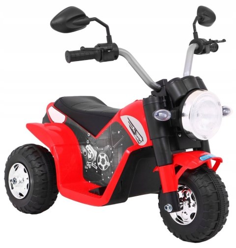 Motorek Skuter Chopper Ekoskóra 1 Silnik 6V Dźwięki Światło Czerwony Motorek Skuter Chopper Ekoskóra 1 Silnik 6V Dźwięki Światło Czerwony