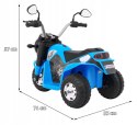 Motorek Skuter Chopper Ekoskóra 1 Silnik 6V Dźwięki Światło Niebieski