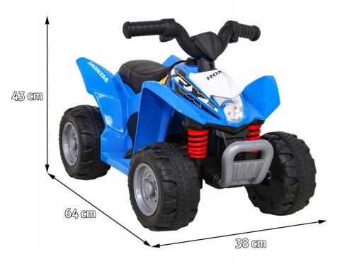 Quad na Akumulator Licencja Honda Ekoskóra LED Silnik 30W 6V Niebieski Quad na Akumulator Licencja Honda Ekoskóra LED Silnik 30W 6V Niebieski