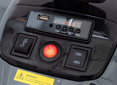 Quad na Akumulator McLaren 4 Silniki 12V Pilot Ekoskóra Piankowe Koła Szary