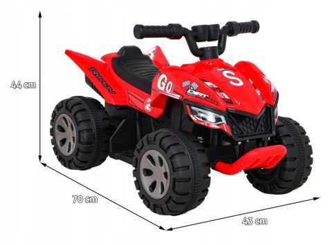 Quad na Akumulator dla Dzieci Silnik 25W Dźwięki Czerwony