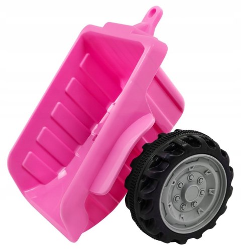 Traktor z Przyczepą na Akumulator 112cm Aku 6V Różowy