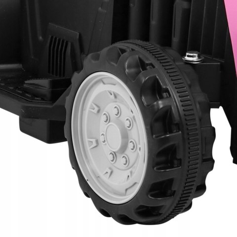 Traktor z Przyczepą na Akumulator 112cm Aku 6V Różowy