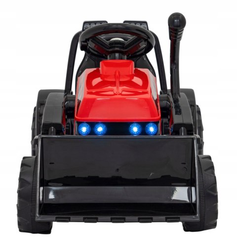 Traktor Spychacz dla Dzieci na Aku 6V Ruchoma Łyżka Dźwięki Czerwony Traktor Spychacz dla Dzieci na Aku 6V Ruchoma Łyżka Dźwięki Czerwony