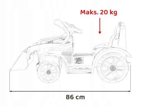 Traktor Spychacz dla Dzieci na Aku 6V Ruchoma Łyżka Dźwięki Czerwony Traktor Spychacz dla Dzieci na Aku 6V Ruchoma Łyżka Dźwięki Czerwony