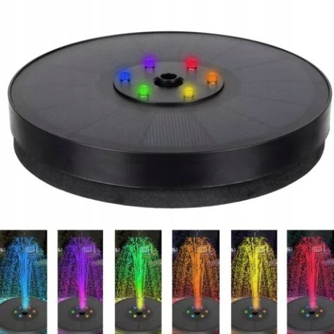 Fontanna Solarna Pompa do Oczka Wodnego Ogrodowa Pływająca LED Fontannowa