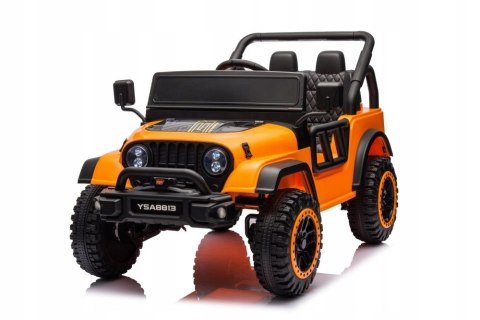 Mocny Jeep Na Akumulator 2x105W 24V Piankowe Koła Skóra Pilot Pomarańczowy Mocny Jeep Na Akumulator 2x105W 24V Piankowe Koła Skóra Pilot Pomarańczowy