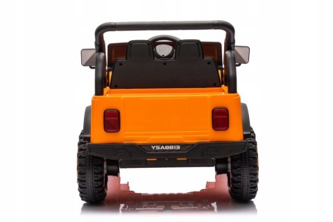 Mocny Jeep Na Akumulator 2x105W 24V Piankowe Koła Skóra Pilot Pomarańczowy Mocny Jeep Na Akumulator 2x105W 24V Piankowe Koła Skóra Pilot Pomarańczowy