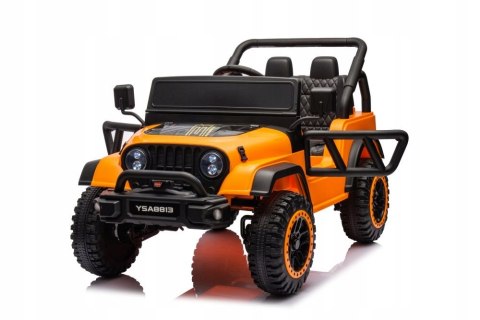 Mocny Jeep Na Akumulator 2x105W 24V Piankowe Koła Skóra Pilot Pomarańczowy Mocny Jeep Na Akumulator 2x105W 24V Piankowe Koła Skóra Pilot Pomarańczowy