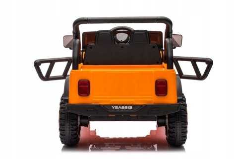 Mocny Jeep Na Akumulator 2x105W 24V Piankowe Koła Skóra Pilot Pomarańczowy Mocny Jeep Na Akumulator 2x105W 24V Piankowe Koła Skóra Pilot Pomarańczowy
