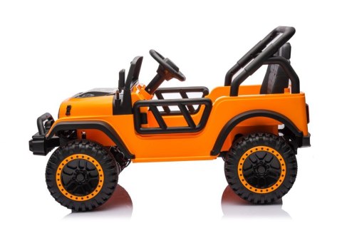 Mocny Jeep Na Akumulator 2x105W 24V Piankowe Koła Skóra Pilot Pomarańczowy Mocny Jeep Na Akumulator 2x105W 24V Piankowe Koła Skóra Pilot Pomarańczowy