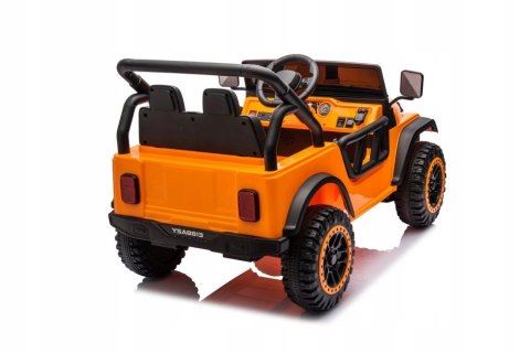 Mocny Jeep Na Akumulator 2x105W 24V Piankowe Koła Skóra Pilot Pomarańczowy Mocny Jeep Na Akumulator 2x105W 24V Piankowe Koła Skóra Pilot Pomarańczowy