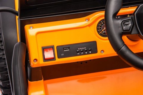 Mocny Jeep Na Akumulator 2x105W 24V Piankowe Koła Skóra Pilot Pomarańczowy Mocny Jeep Na Akumulator 2x105W 24V Piankowe Koła Skóra Pilot Pomarańczowy