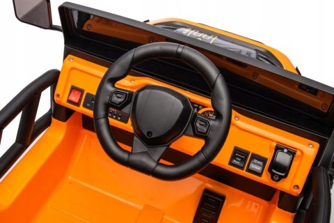 Mocny Jeep Na Akumulator 2x105W 24V Piankowe Koła Skóra Pilot Pomarańczowy Mocny Jeep Na Akumulator 2x105W 24V Piankowe Koła Skóra Pilot Pomarańczowy