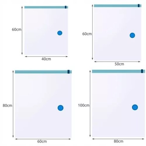 Worki Próżniowe na Ubrania Pościel Zestaw Worek Próżniowy 10szt 4 Rozmiary