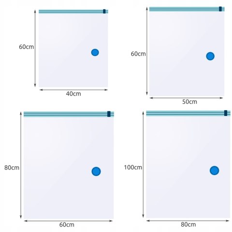 Worki Próżniowe na Ubrania Pościel Zestaw Worek Próżniowy 10szt 4 Rozmiary