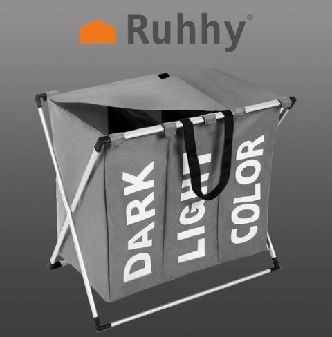 Kosz na Pranie Bieliznę Pojemnik Organizer Wolnostojący Pojemny 3 Komory XL Kosz na Pranie Bieliznę Pojemnik Organizer Wolnostojący Pojemny 3 Komory XL