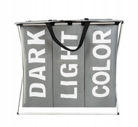 Kosz na Pranie Bieliznę Pojemnik Organizer Wolnostojący Pojemny 3 Komory XL Kosz na Pranie Bieliznę Pojemnik Organizer Wolnostojący Pojemny 3 Komory XL