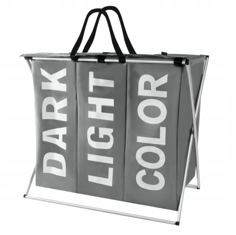 Kosz na Pranie Bieliznę Pojemnik Organizer Wolnostojący Pojemny 3 Komory XL Kosz na Pranie Bieliznę Pojemnik Organizer Wolnostojący Pojemny 3 Komory XL