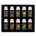 Olejki Eteryczne Zestaw x 10 15 ml Naturalne Aromaterapia Zapachowe Olejek