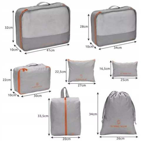 Organizer Podróżny do Walizki Torby Etui Zestaw Torba x 7 na Ubrania Buty Organizer Podróżny do Walizki Torby Etui Zestaw Torba x 7 na Ubrania Buty
