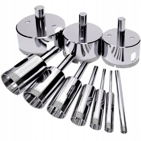 Otwornice Diamentowe do Gresu Płytek Szkła Koronki Zestaw 10 szt 6-68mm
