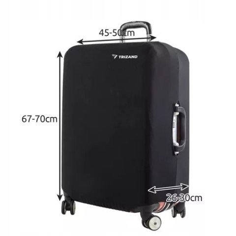 Pokrowiec Ochronny na Dużą Walizkę Podróżną L Etui Bagaż 70x50x30 Czarny