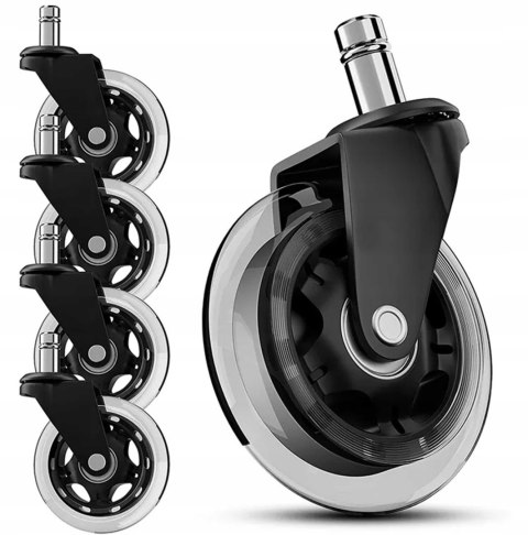 Kółka do Fotela Kauczukowe Gumowe 5szt Łożyskowane Krzesła Obrotowego 11mm Kółka do Fotela Kauczukowe Gumowe 5szt Łożyskowane Krzesła Obrotowego 11mm