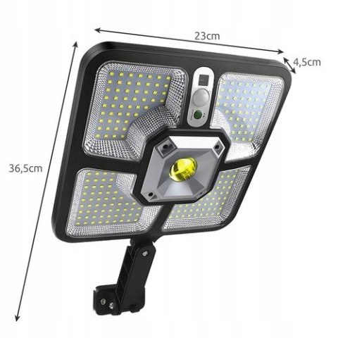 Lampa Solarna 220 LED 15 COB Ogrodowa Uliczna Czujnik Ruchu Zmierzchu Pilot Lampa Solarna 220 LED 15 COB Ogrodowa Uliczna Czujnik Ruchu Zmierzchu Pilot