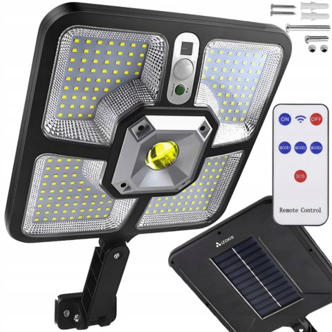 Lampa Solarna 220 LED 15 COB Ogrodowa Uliczna Czujnik Ruchu Zmierzchu Pilot Lampa Solarna 220 LED 15 COB Ogrodowa Uliczna Czujnik Ruchu Zmierzchu Pilot