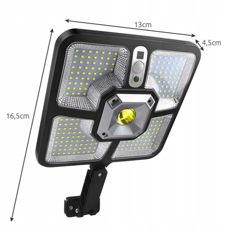 Lampa Solarna 220 LED 15 COB Ogrodowa Uliczna Czujnik Ruchu Zmierzchu Pilot Lampa Solarna 220 LED 15 COB Ogrodowa Uliczna Czujnik Ruchu Zmierzchu Pilot