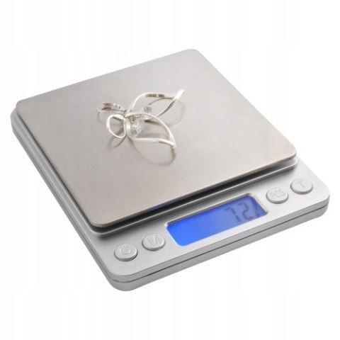 Waga Kuchenna Elektroniczna Precyzyjna LCD 2000g 2kg 0,1g z Misą x2 Cyfrowa Waga Kuchenna Elektroniczna Precyzyjna LCD 2000g 2kg 0,1g z Misą x2 Cyfrowa