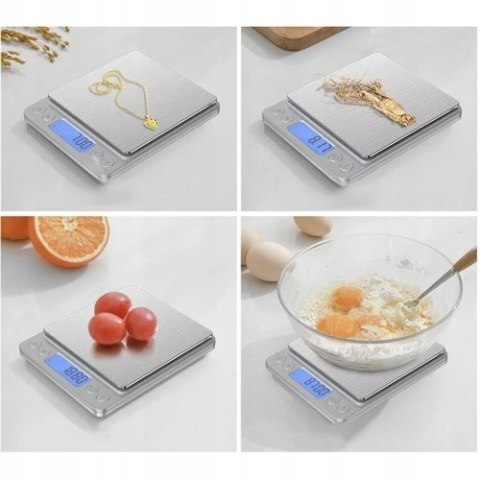 Waga Kuchenna Elektroniczna Precyzyjna LCD 2000g 2kg 0,1g z Misą x2 Cyfrowa Waga Kuchenna Elektroniczna Precyzyjna LCD 2000g 2kg 0,1g z Misą x2 Cyfrowa