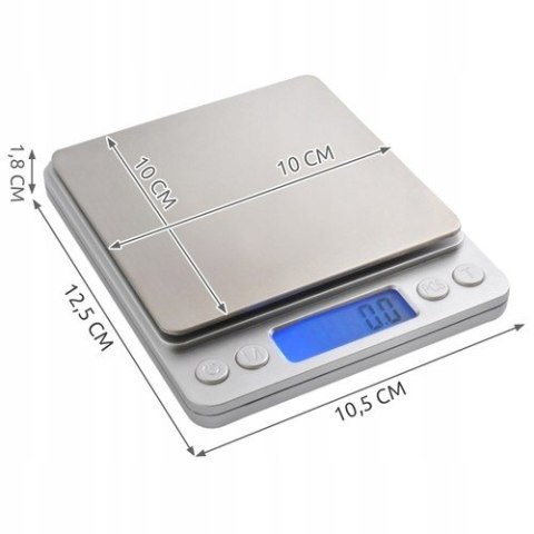 Waga Kuchenna Elektroniczna Precyzyjna LCD 2000g 2kg 0,1g z Misą x2 Cyfrowa Waga Kuchenna Elektroniczna Precyzyjna LCD 2000g 2kg 0,1g z Misą x2 Cyfrowa