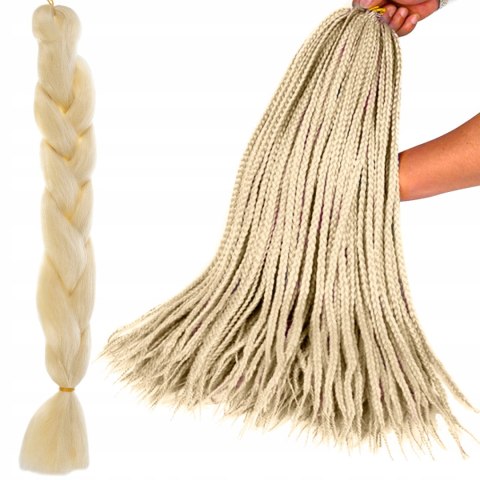 Włosy Syntetyczne 60 cm Warkocz Doczepiany Warkoczyki Jasny Blond Sztuczne Włosy Syntetyczne 60 cm Warkocz Doczepiany Warkoczyki Jasny Blond Sztuczne