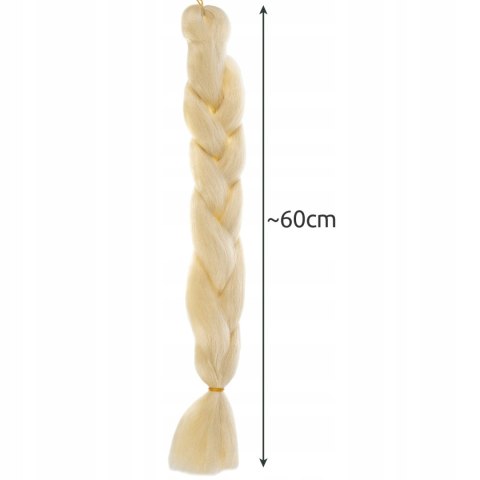 Włosy Syntetyczne 60 cm Warkocz Doczepiany Warkoczyki Jasny Blond Sztuczne Włosy Syntetyczne 60 cm Warkocz Doczepiany Warkoczyki Jasny Blond Sztuczne