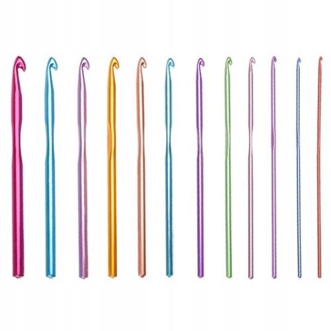 Zestaw Szydełek Szydełka 12 szt Szydełko 2 - 8 mm Zestaw Szydełek Szydełka 12 szt Szydełko 2 - 8 mm