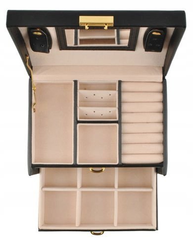 Kuferek na Biżuterię Szkatułka Organizer Pudełko Elegancki na Kolczyki Kuferek na Biżuterię Szkatułka Organizer Pudełko Elegancki na Kolczyki