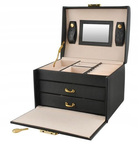 Kuferek na Biżuterię Szkatułka Organizer Pudełko Elegancki na Kolczyki Kuferek na Biżuterię Szkatułka Organizer Pudełko Elegancki na Kolczyki