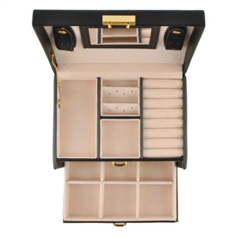 Kuferek na Biżuterię Szkatułka Organizer Pudełko Elegancki na Kolczyki Kuferek na Biżuterię Szkatułka Organizer Pudełko Elegancki na Kolczyki