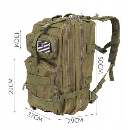 Plecak Taktyczny Wojskowy Militarny Survival 38l do Szkoły Duży Pojemny Plecak Taktyczny Wojskowy Militarny Survival 38l do Szkoły Duży Pojemny