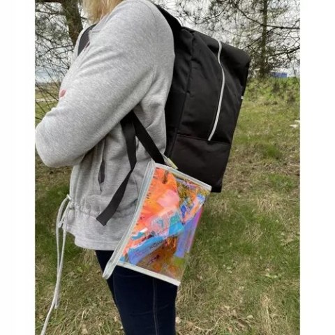 Plecak do Samolotu Bagaż Podręczny Torba Podróżny Lekki +Kosmetyczka Czarny Plecak do Samolotu Bagaż Podręczny Torba Podróżny Lekki +Kosmetyczka Czarny