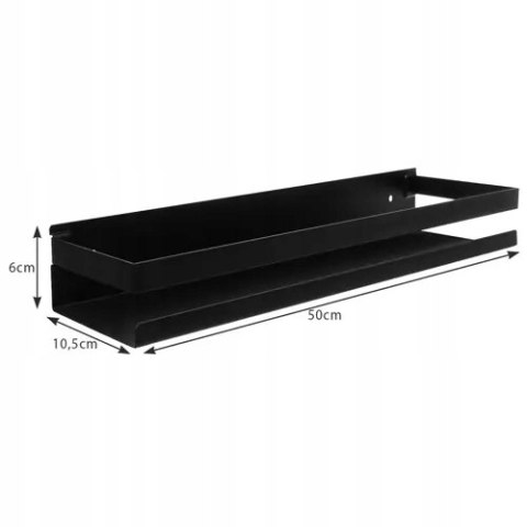 Półka Łazienkowa Wisząca Czarna pod Lustro XL 50cm Półka Łazienkowa Wisząca Czarna pod Lustro XL 50cm