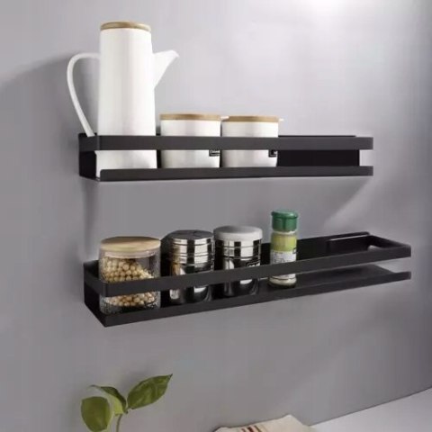 Półka Łazienkowa Wisząca Czarna pod Lustro XL 50cm Półka Łazienkowa Wisząca Czarna pod Lustro XL 50cm