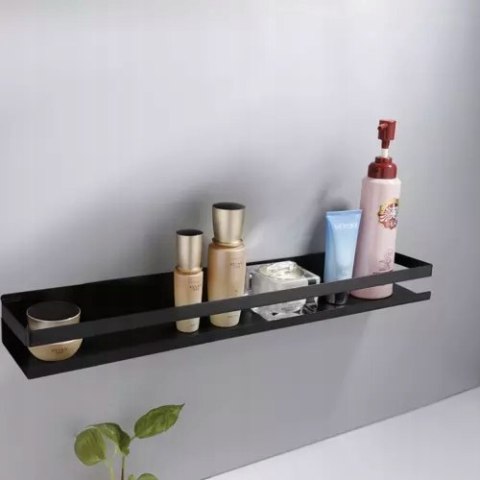 Półka Łazienkowa Wisząca Czarna pod Lustro XL 50cm Półka Łazienkowa Wisząca Czarna pod Lustro XL 50cm
