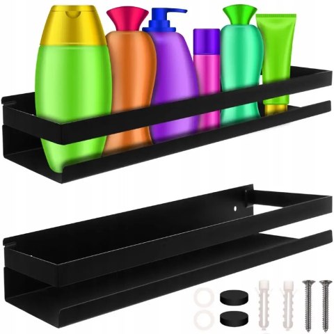 Półka Łazienkowa Wisząca Czarna pod Lustro XL 50cm Półka Łazienkowa Wisząca Czarna pod Lustro XL 50cm